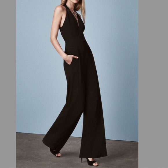 EUC BCBGMAXAZRIA BLACK EMANUEL CUTOUT JUMPSUIT PANTSUIT - Picture 3 of 14